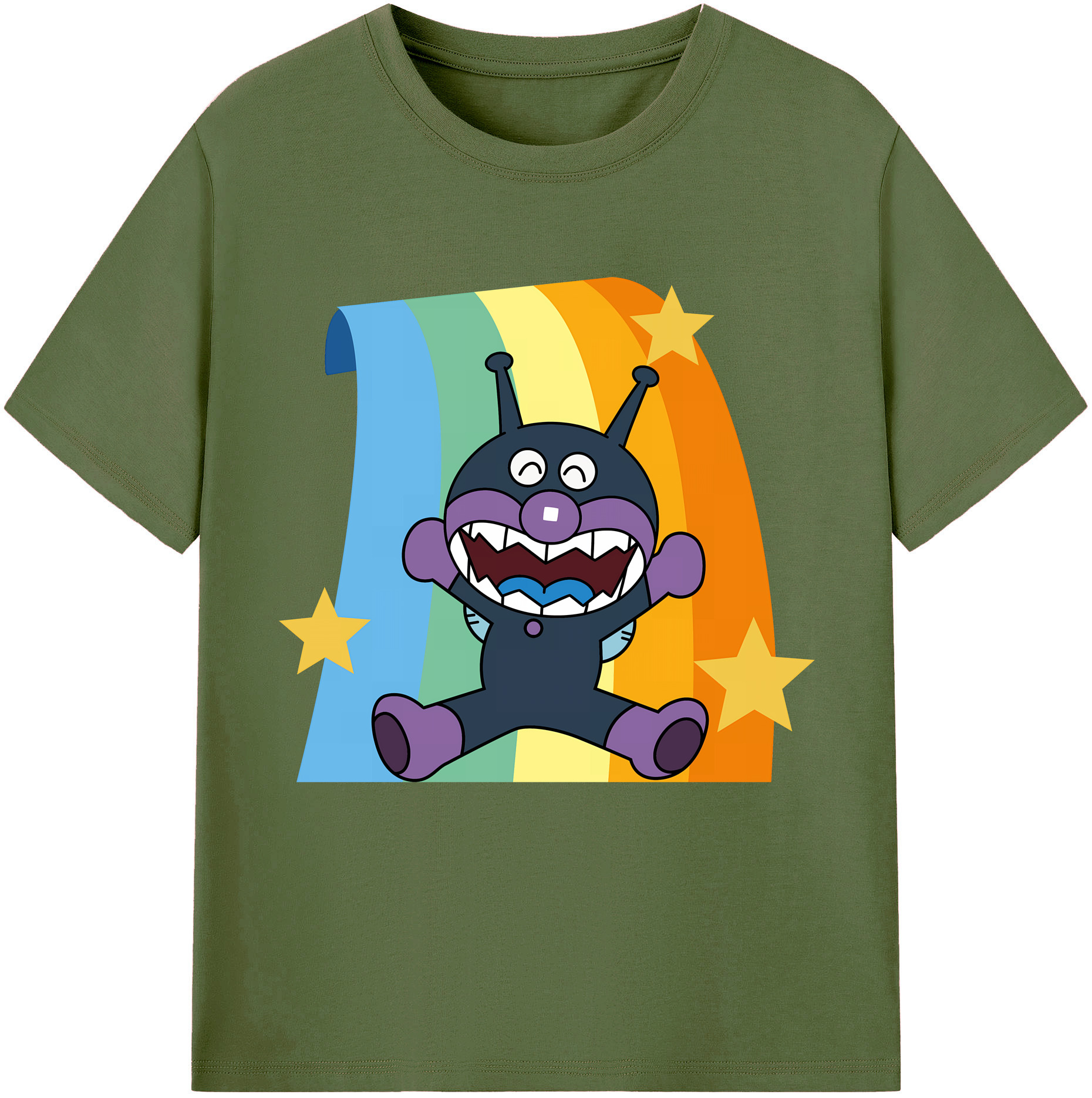 （画像用） アンパンマン Anpanman 綿100％半袖Tシャツ（フロントプリント）